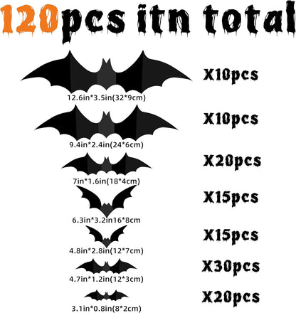 Bats Wall Decor 120PCS