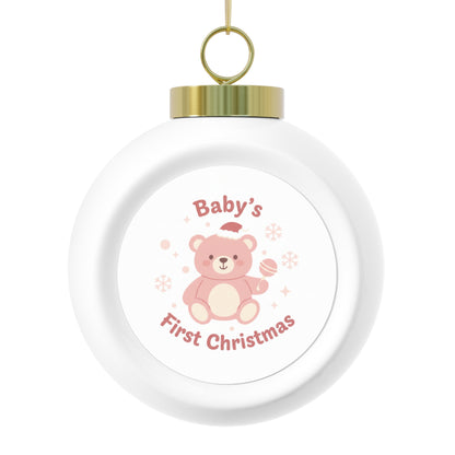 Christmas Ball Ornament Baby's First Christmas Glossy Ceramic Keepsake