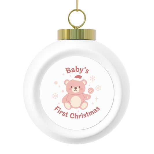 Christmas Ball Ornament Baby's First Christmas Glossy Ceramic Keepsake