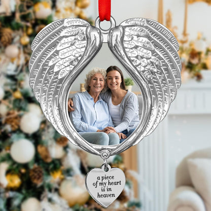 Memorial Christmas Angel Wings Photo Frame Ornament for Christmas Tree - Personalized Memorial Gifts Ornament for Loss of Loved One