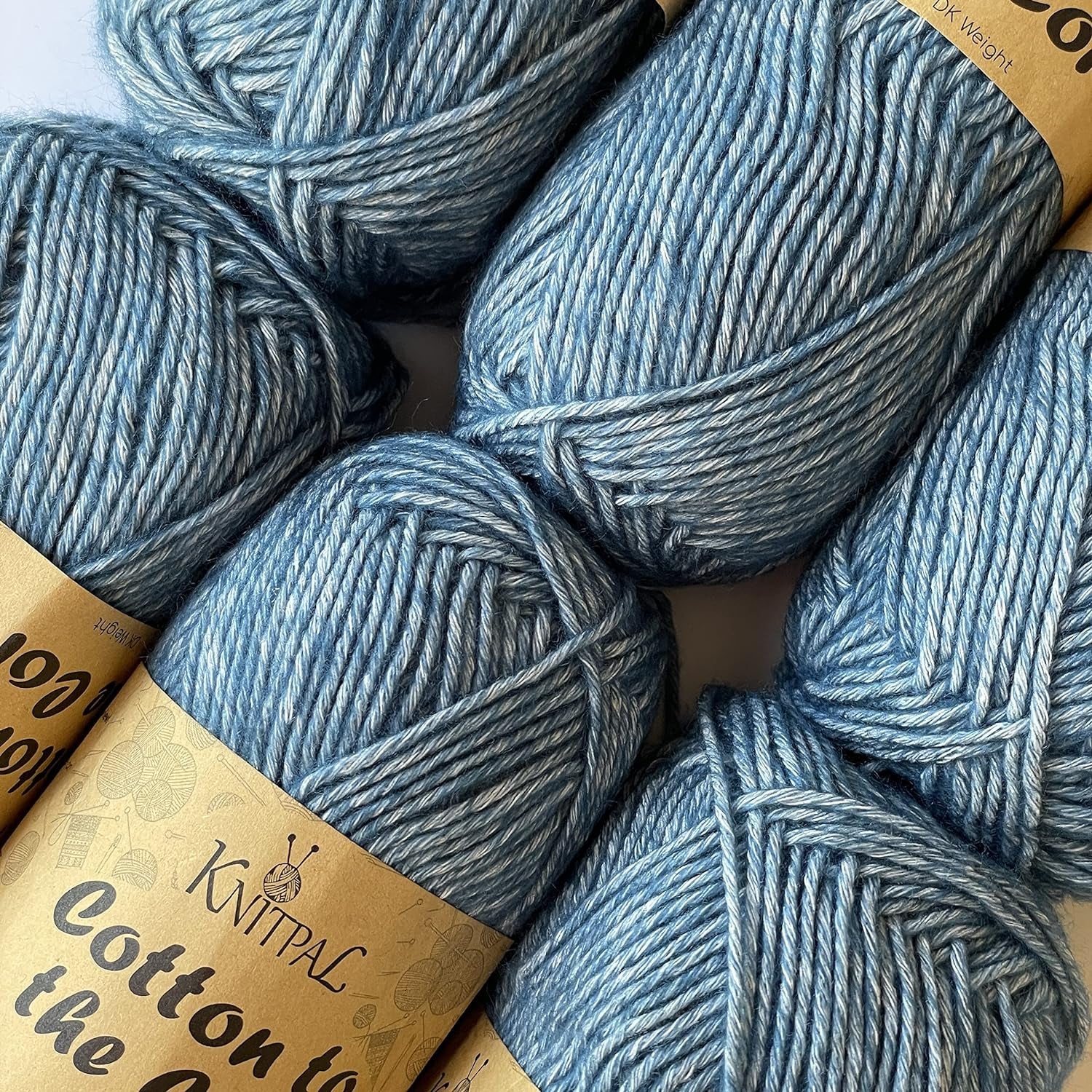 Cotton to the Core Soft Cotton Yarn for Crocheting, 78% Cotton and 22% Acrylic - Soft Baby Yarn for Crocheting - 3 DK Weight Cotton Yarn for Knitting - 6 Skeins, 852Yds/300G (Almond Tan)