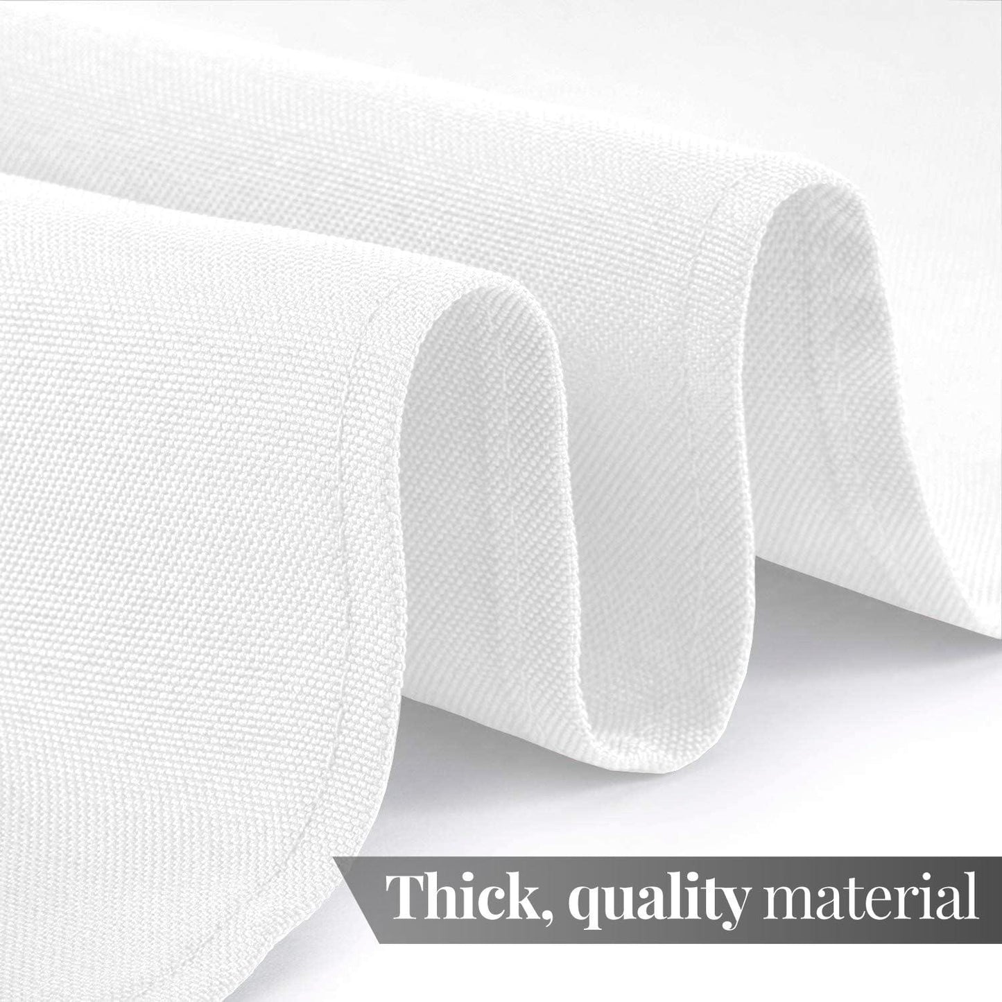 WEALUXE 2 Pack White Kitchen Table Cloth for Folding Table 4ft [ 60x84 in ]