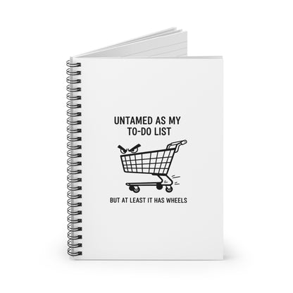 Spiral Journal Notebook, Feral Shopping Cart, School Gift, Book Collector