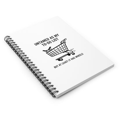 Spiral Journal Notebook, Feral Shopping Cart, School Gift, Book Collector