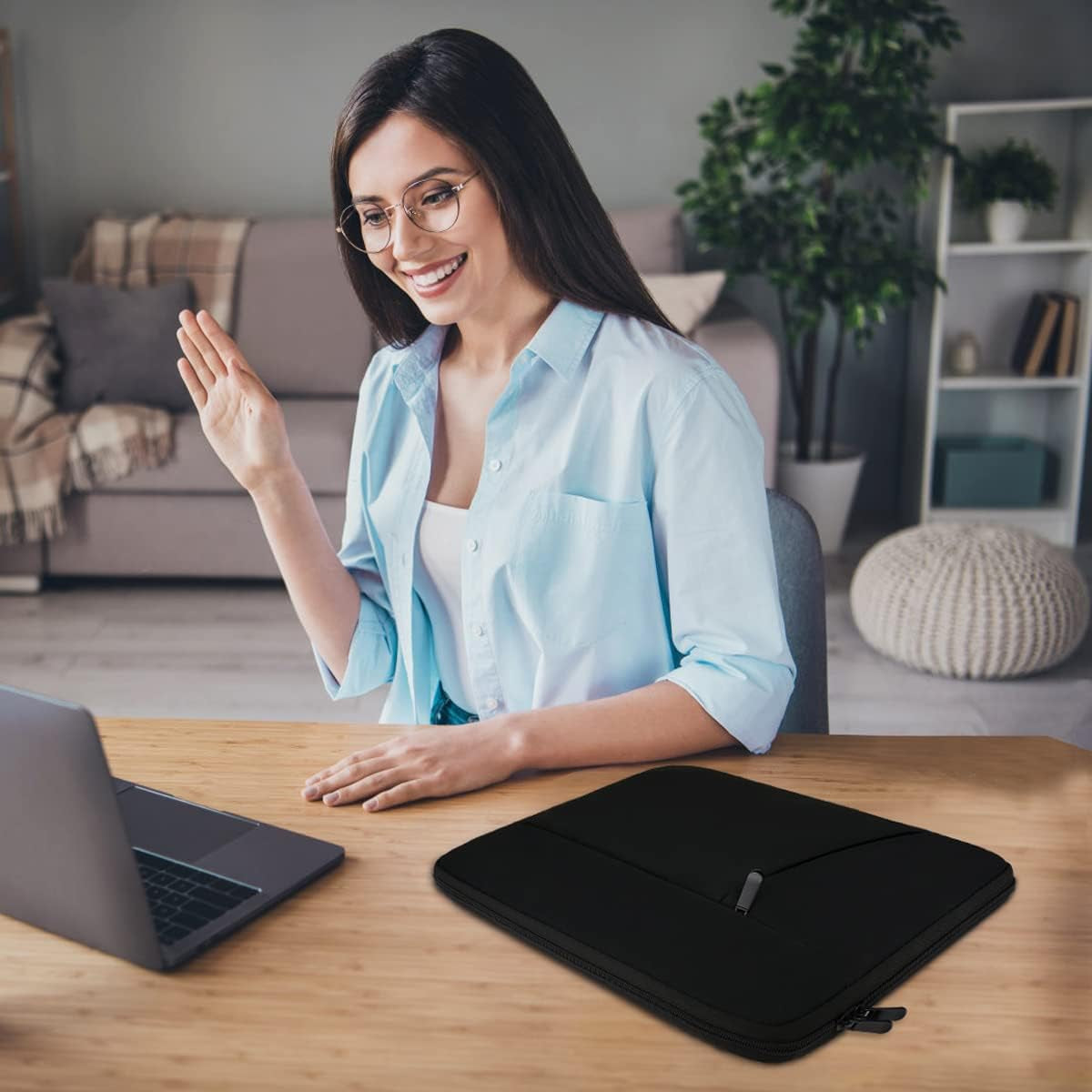 Laptop Bag, Laptop Sleeve 15.6 Inch,  Shockproof Protective Computer Carrying Cover with Front Pocket, Briefcase Handbags Laptop Sleeve Bag for 15.6 Inch HP, Dell, Acer, Asus, Notebook, Grey