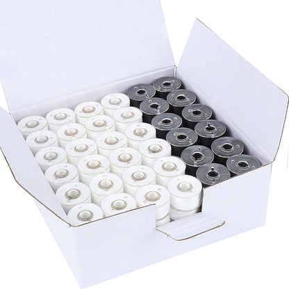 144Pcs White 60S/2(90WT) Prewound Bobbin Thread Plastic Size a SA156 for Embroidery and Sewing Machine Cottonized Soft Feel Polyester Thread Sewing Thread