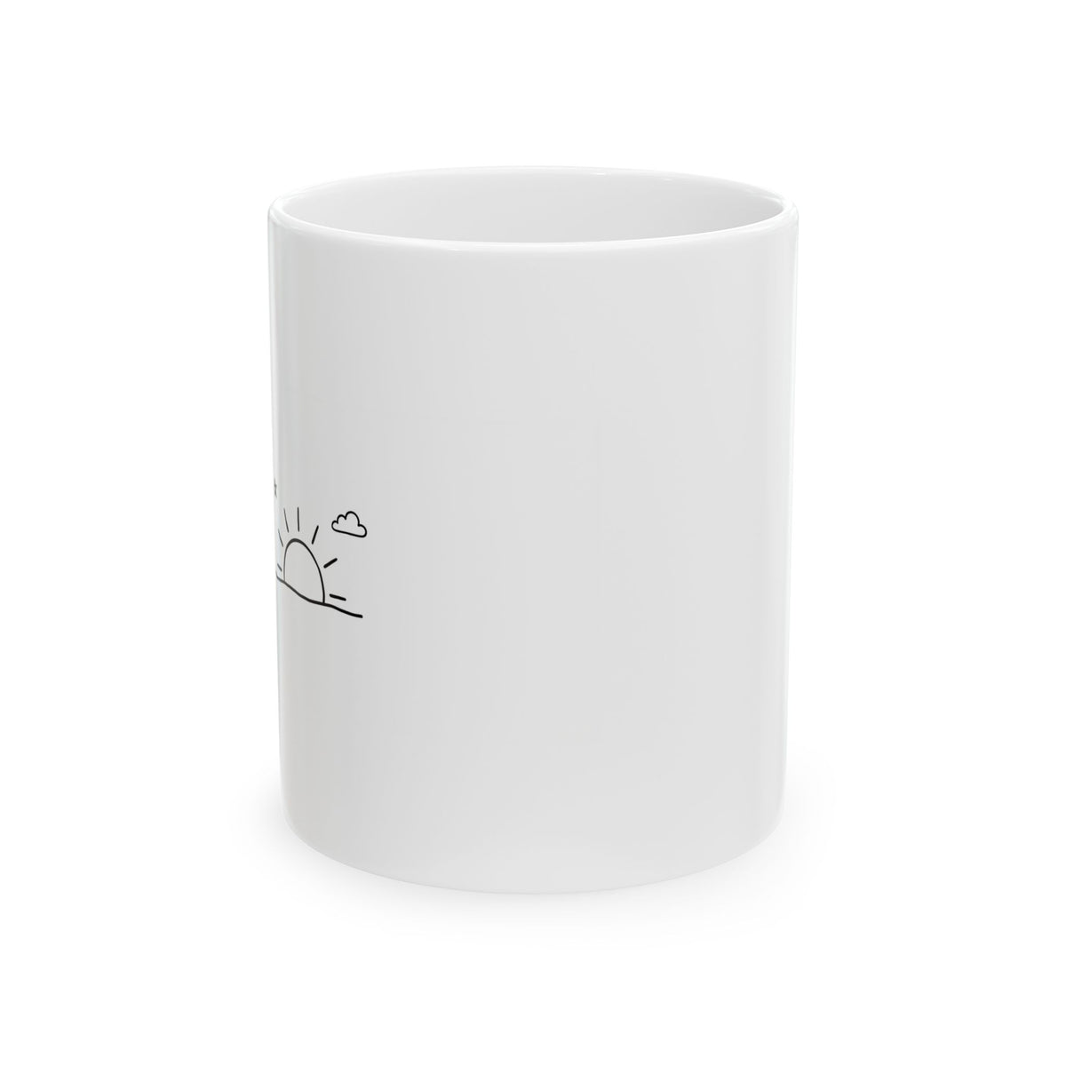 Abstract Sun Horizon Doodle | 11oz Ceramic Coffee Mug for Home & Office | Family & Friend Gift | Boho Irony Aesthetic
