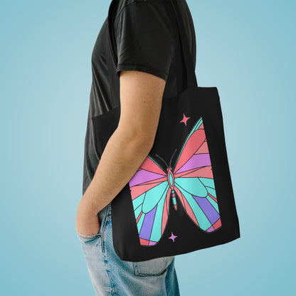 Holographic Gradient Butterfly | Cotton Tote Bag for Everyday Carry | Valentine & Galentine Gift for Her | Y2K Aesthetic