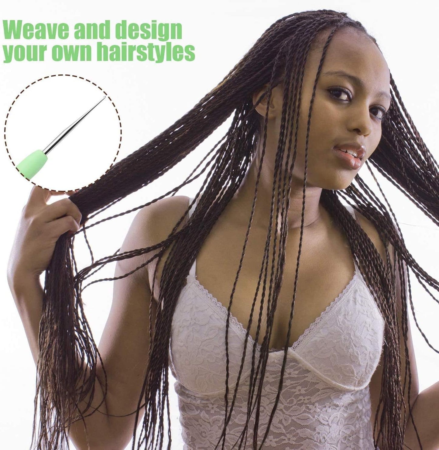 4 Pieces Dreadlock Crochet Hooks Tool 0.5Mm 0.75Mm Dreadlock Crochet Needle Tools for Braid Hair Weaving Locs Craft