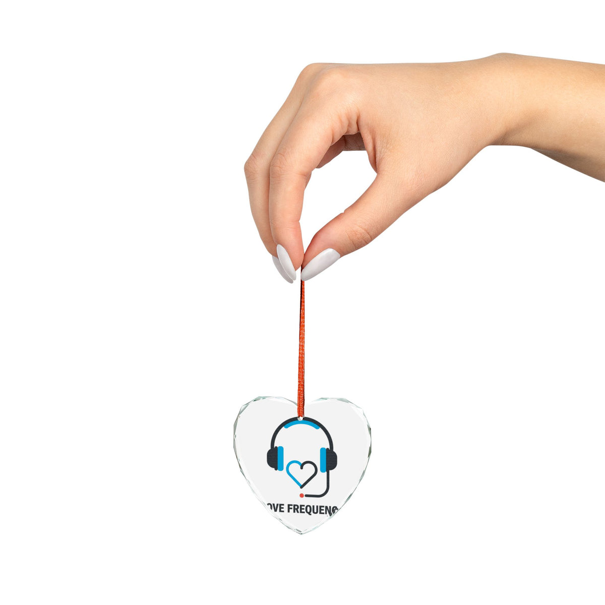 Heart Headphones Cord Design | Crystal Glass Heart Ornament for Room Decor | Valentine & Galentine Gift | Y2K Aesthetic