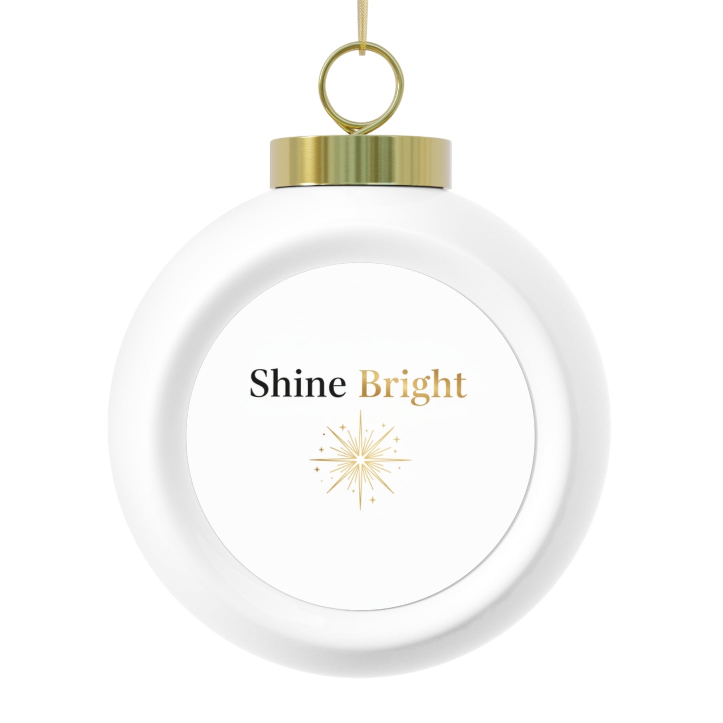 Christmas Ball Ornament - Shine Bright Ceramic Holiday Ornament