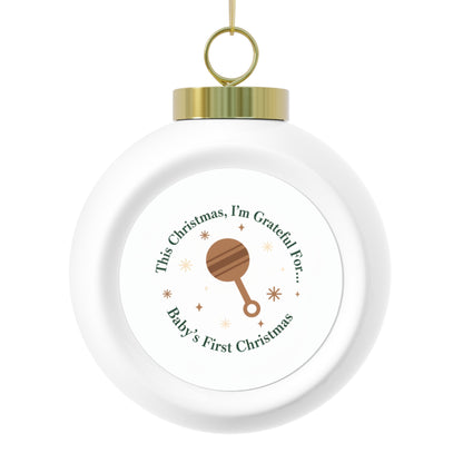 Christmas Ball Ornament - Baby's First Christmas Keepsake