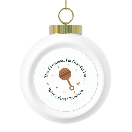 Christmas Ball Ornament - Baby's First Christmas Keepsake
