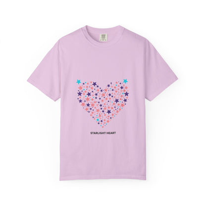 Star Cluster Heart Graphic | Garment-Dyed Unisex Tee, Soft Cotton | Valentine & Galentine Gift for Lover, Friend | Y2K Aesthetic