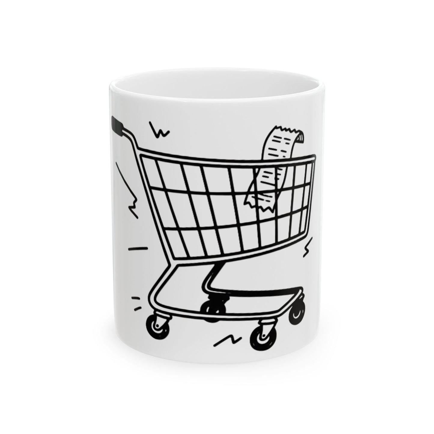 11oz Ceramic Mug, Feral Shopping Cart, Family Gift, Friend Gift