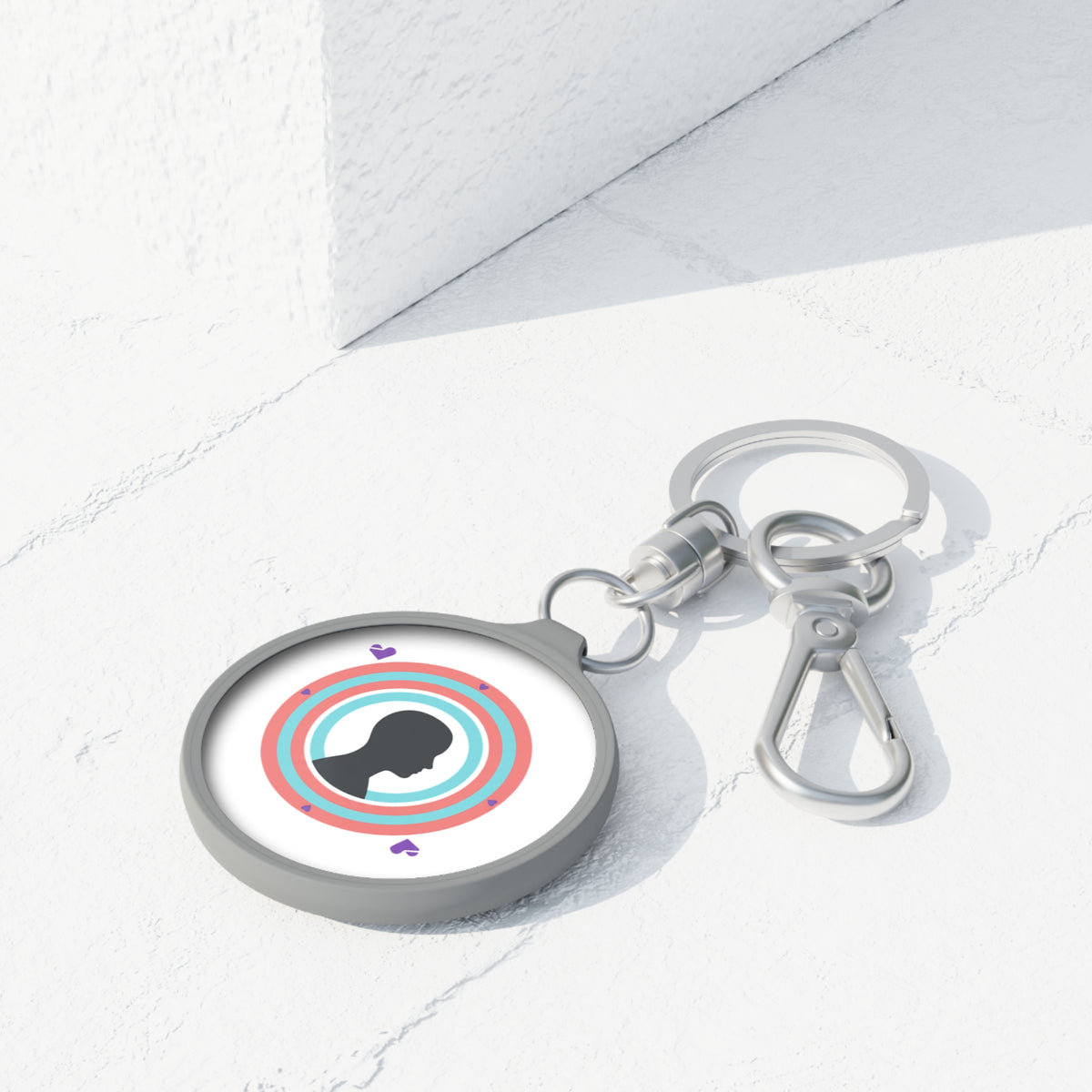 Aura Silhouette Heart Glow | Keyring Tag Accessory | Valentine, Galentine’s, Lover & Friend Gift | Y2K Gradient Aesthetic