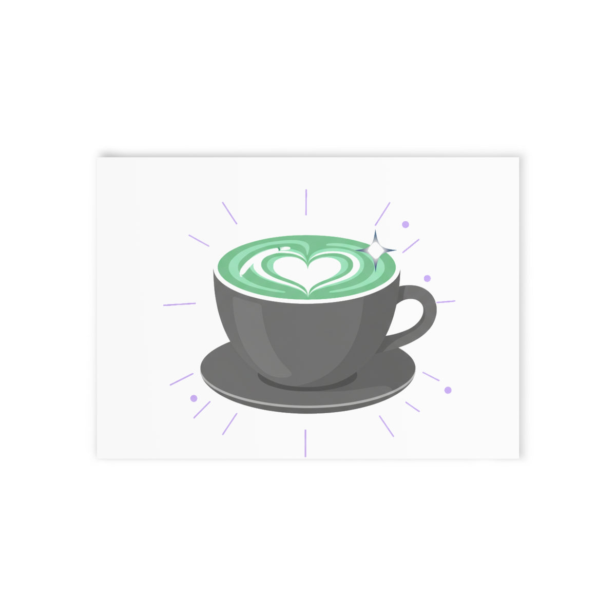 Matcha Latte Heart | Valentine Greeting Card + Postcard | Galentine’s & Couple Gift | Modern Cafe Aesthetic Y2K