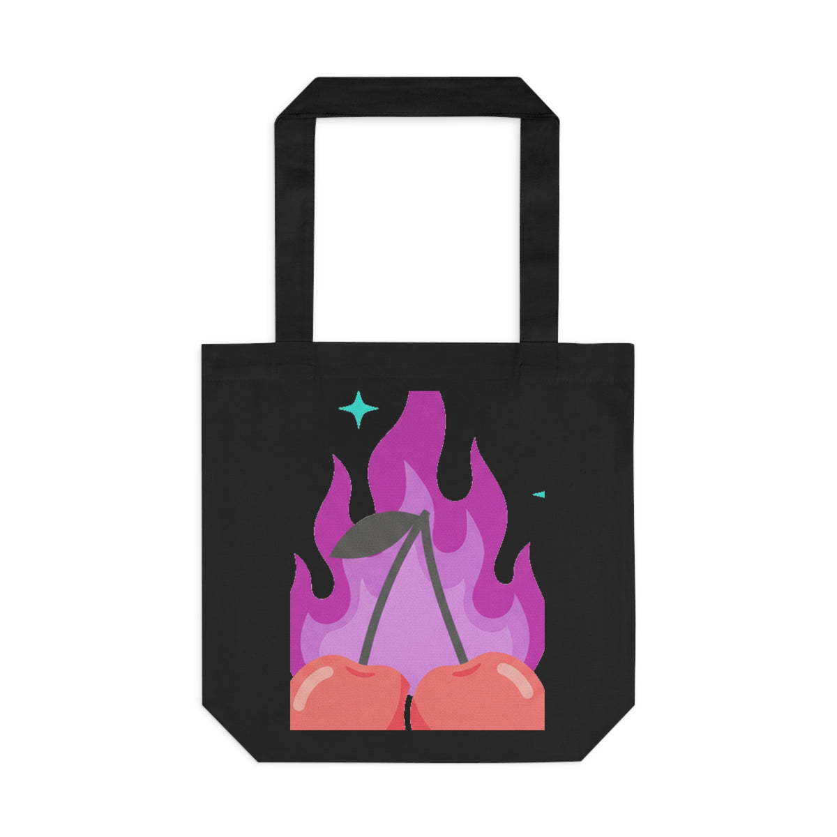 Flaming Cherry Pair | Cotton Tote Bag for Everyday & Campus | Valentine & Galentine Gift | Y2K Edgy-Cute Aesthetic