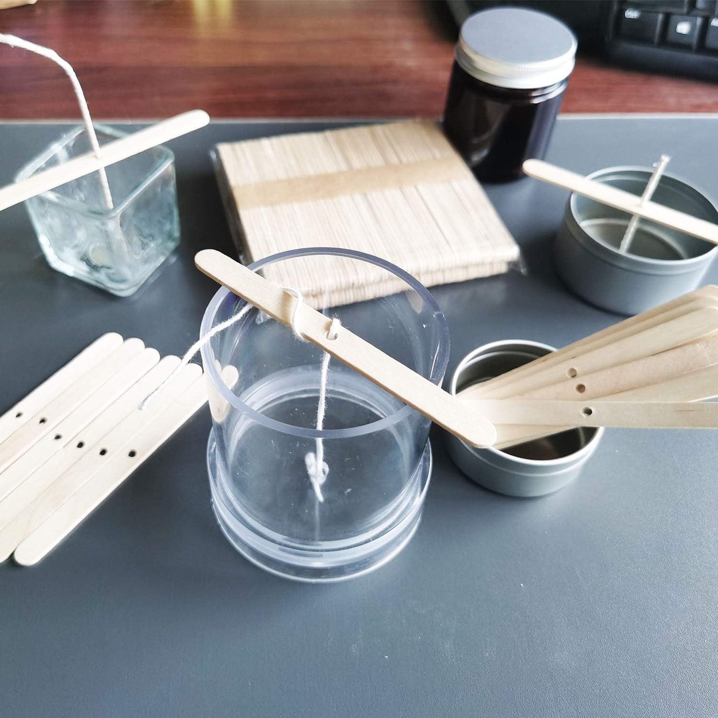 Wooden Candle Wick Holders,Candle Wicks Centering Device,Candle Wick Bars,Wick Holders for Candle Making,Wick Clips for Candles,Candle Centering Tool,120 Pack