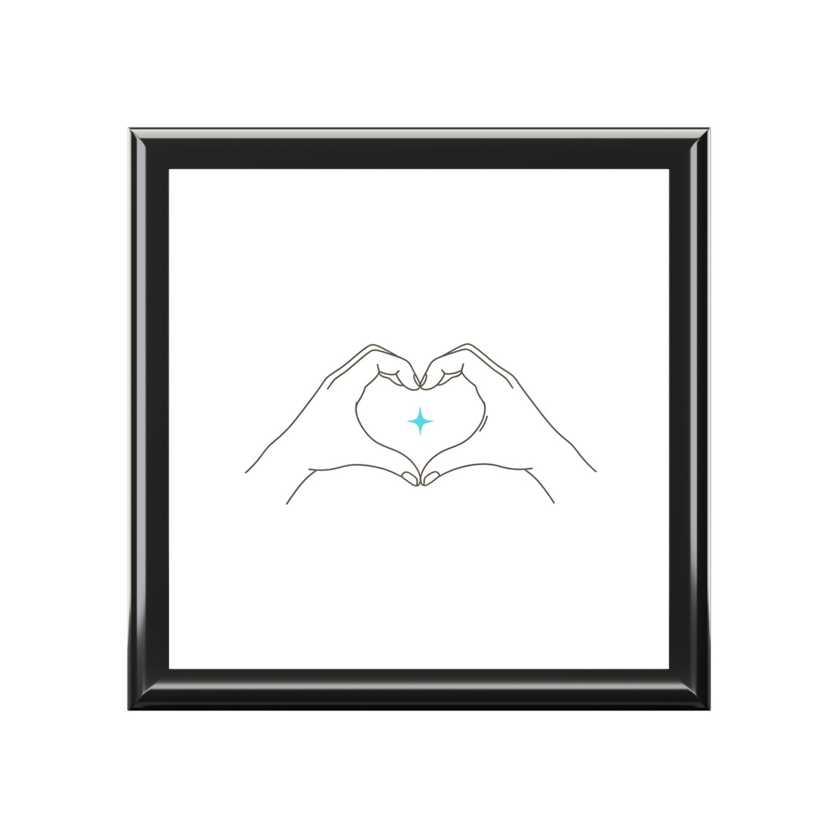 Line Art Heart Hands | Jewelry Box for Rings & Keepsakes | Valentine, Galentine’s, Couple Gift | Minimal Aesthetic