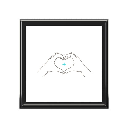 Line Art Heart Hands | Jewelry Box for Rings & Keepsakes | Valentine, Galentine’s, Couple Gift | Minimal Aesthetic