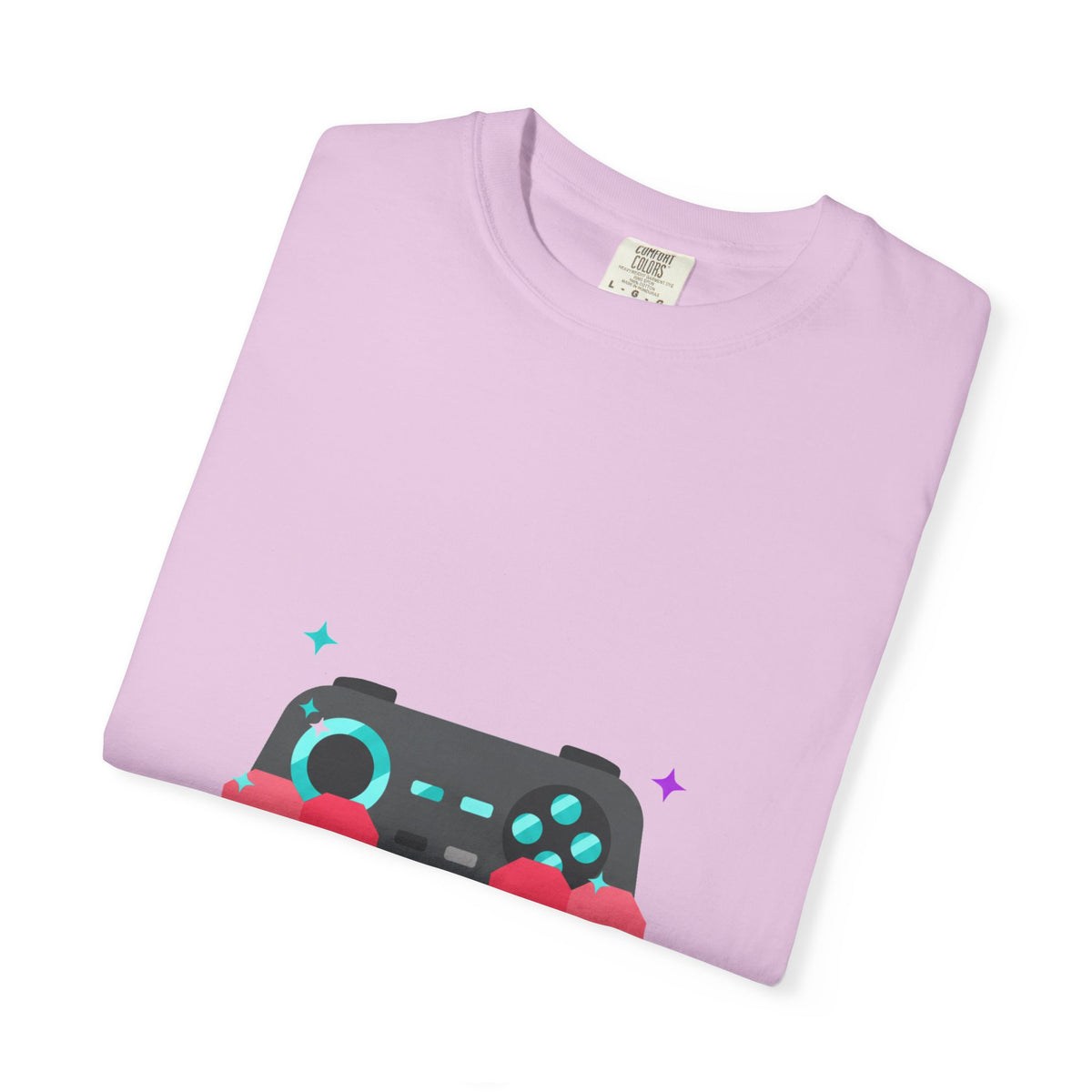 Game Controller Hearts Tee | Unisex Garment-Dyed Cotton T-Shirt for Gamers | Valentine & Galentine Gift | Pastel Y2K Aesthetic