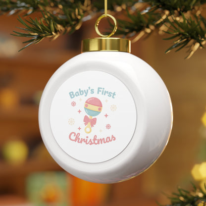Christmas Ball Ornament - Baby's First Christmas
