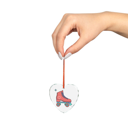 Roller Skate Heart Crystal | Glass Heart Ornament Decor | Valentine & Galentine Gift for Her | Y2K Pink Aesthetic