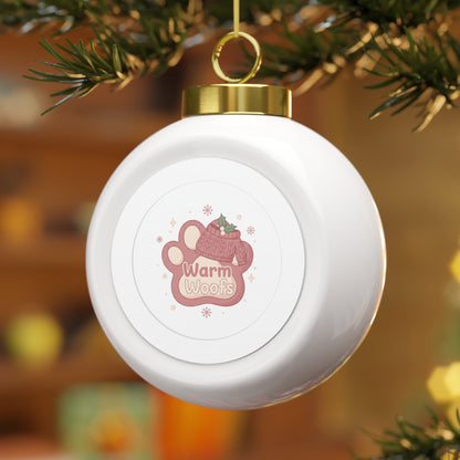 Christmas Ball Ornament — Warm Woofs Dog Holiday Design