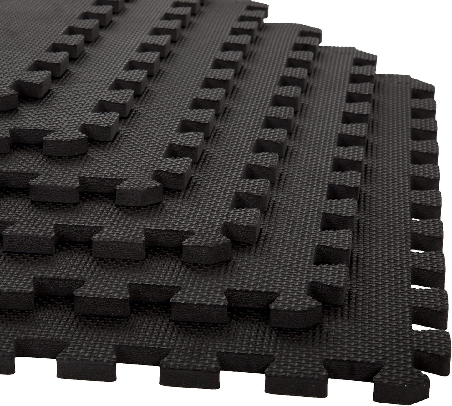 EVA Foam Mat Tiles 4-Pack - 16 SQ FT of Interlocking Padding for Garage, Playroom, or Gym Flooring - Workout Mat or Baby Playmat by  (Black)