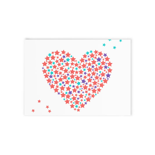 Star Cluster Heart | Valentine Holiday Greeting Card & Postcard | Galentine’s, Partner, Bestie | Y2K Pink Gold Aesthetic