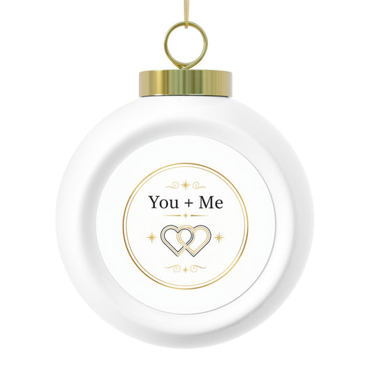Ceramic Christmas Ball Ornament - You + Me Romantic Keepsake