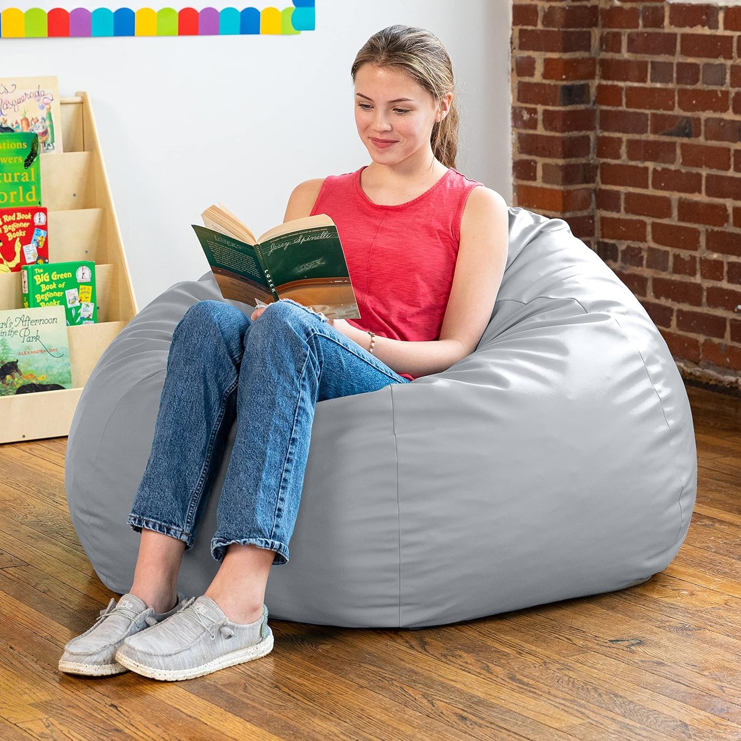 Gumdrop Jr. Kids Bean Bag for Early Childhood & Educational Environments, Premium Vinyl - Turquoise