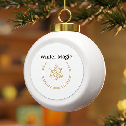 Ceramic Christmas Ball Ornament - Winter Magic