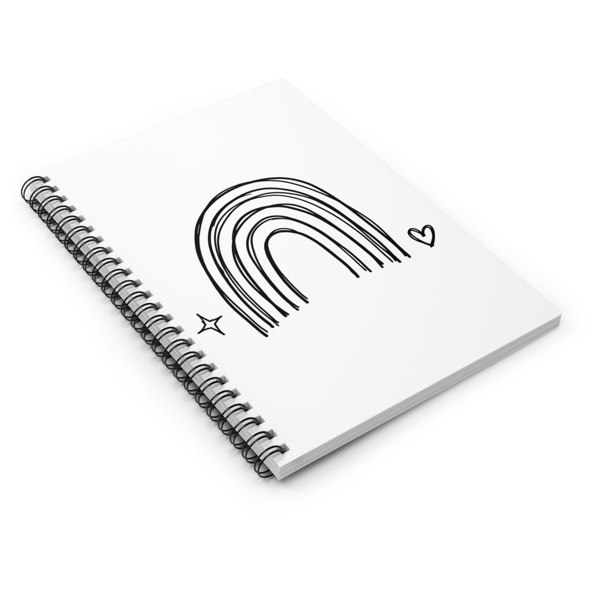 Muted Boho Rainbow Arch | Spiral Journal Notebook for Notes & Planning | Back to School Gift for Students & Bookworms | Irony Doodle