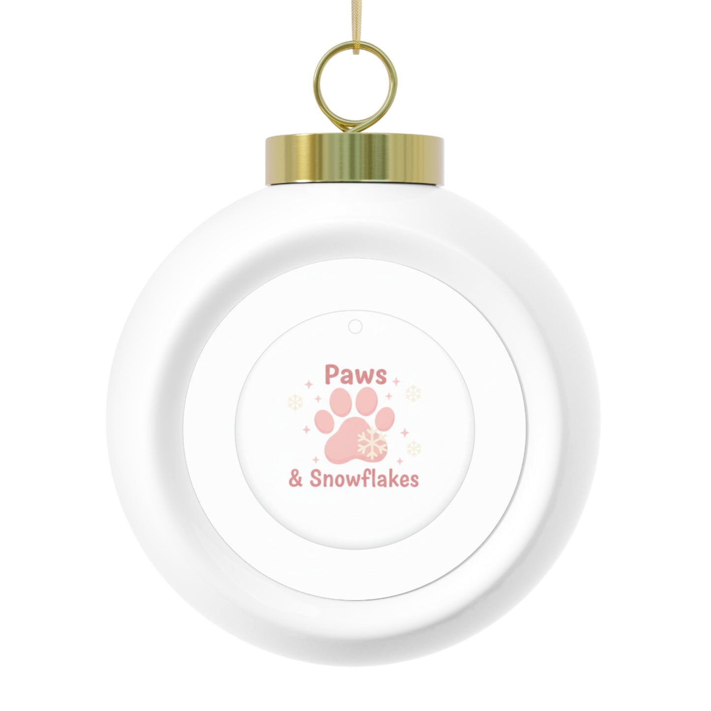 Christmas Ball Ornament Paws & Snowflakes Pet Holiday Design