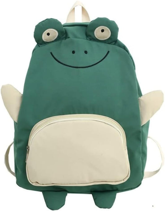 Kawaii Frog Large Novelty Backpack Girl Boy Teen Cute Fuuny Panda Animal High School Backpack Laptop Waterproof Bookbag (Frog)