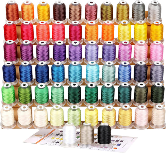 63 Brother Colors Polyester Machine Embroidery Thread Kit 500M