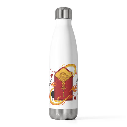 Red Envelope Horse Emblem 023 | 20oz Insulated Tumbler Bottle for Travel & Tea | Lunar New Year Gift for Family & Teachers | Gold Foil Red