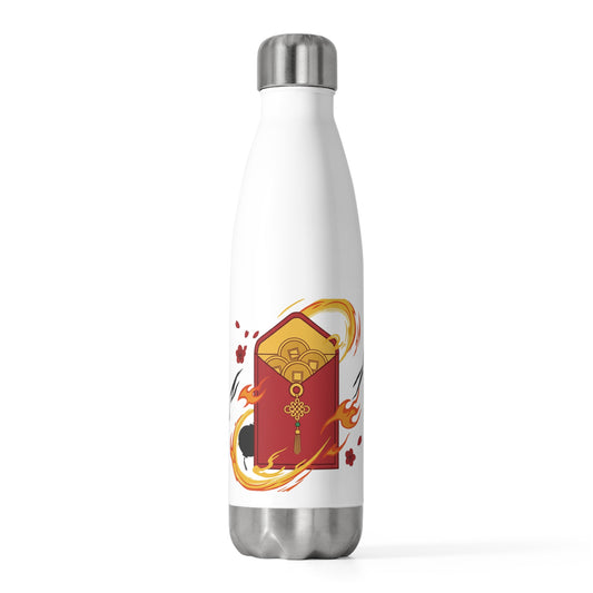 Red Envelope Horse Emblem 023 | 20oz Insulated Tumbler Bottle for Travel & Tea | Lunar New Year Gift for Family & Teachers | Gold Foil Red