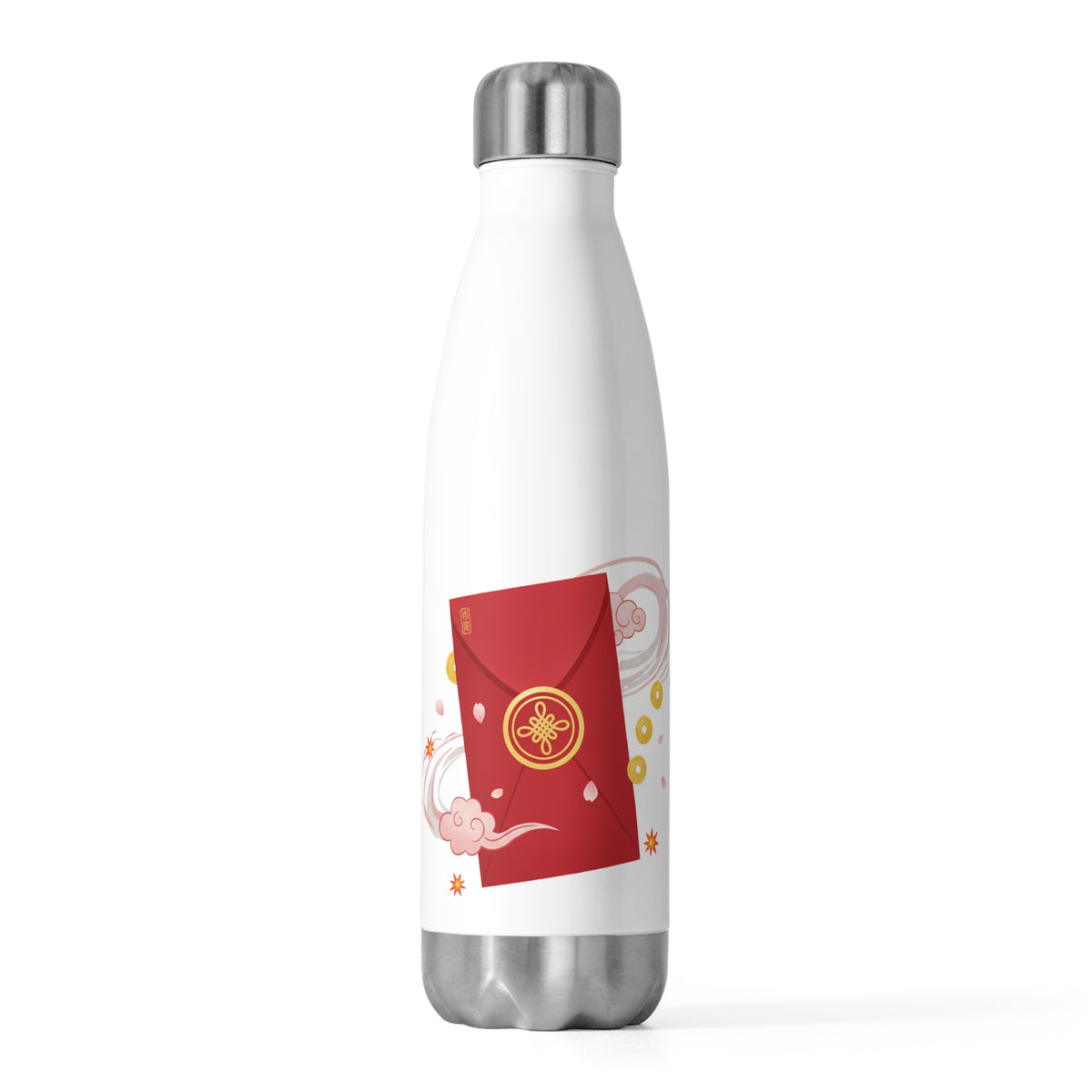 Red Envelope Horse Emblem | 20oz Insulated Stainless Steel Tumbler | Lunar New Year Gift for Family & Friends | Gold Foil Style