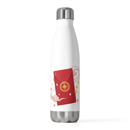 Red Envelope Horse Emblem | 20oz Insulated Stainless Steel Tumbler | Lunar New Year Gift for Family & Friends | Gold Foil Style