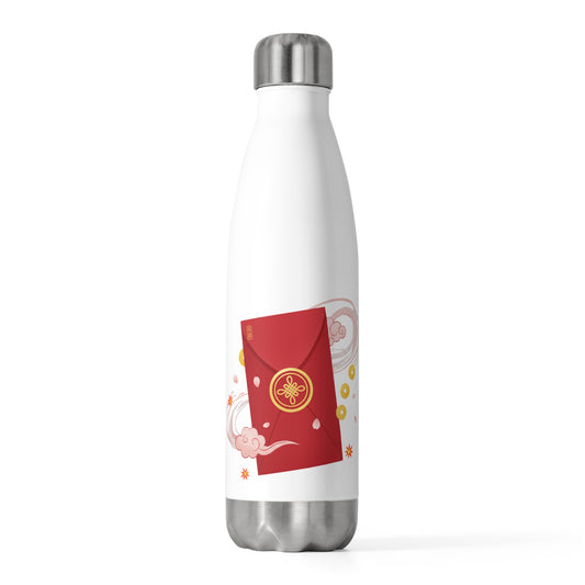 Red Envelope Horse Emblem | 20oz Insulated Stainless Steel Tumbler | Lunar New Year Gift for Family & Friends | Gold Foil Style