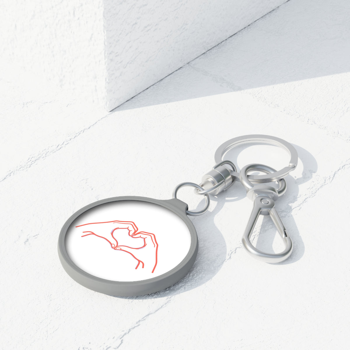Line Art Heart Hands | Minimal Keyring Tag Accessory | Valentine & Galentine Gift for Lover, Friends, Family | Modern Aesthetic