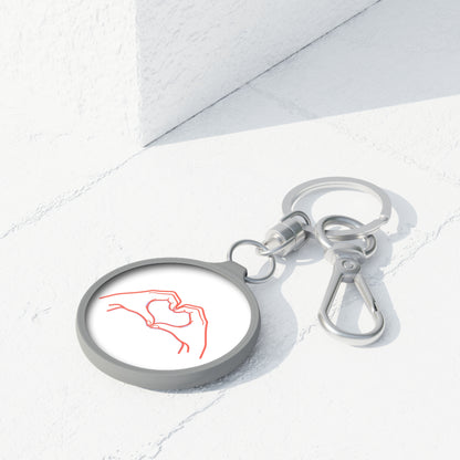 Line Art Heart Hands | Minimal Keyring Tag Accessory | Valentine & Galentine Gift for Lover, Friends, Family | Modern Aesthetic