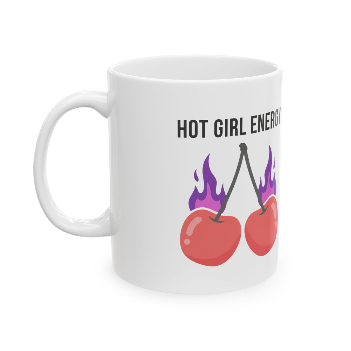 Cherry Pair Flames | 11oz Ceramic Coffee Mug for Cute-Edgy Sips | Valentine & Galentine’s Gift | Y2K Aesthetic