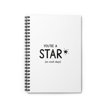 You’re a Star! | Spiral Journal Notebook for Notes & Doodles | Back to School Gift for Students & Readers | Crayon Doodle Irony