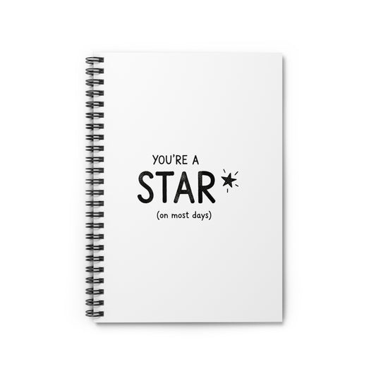 You’re a Star! | Spiral Journal Notebook for Notes & Doodles | Back to School Gift for Students & Readers | Crayon Doodle Irony