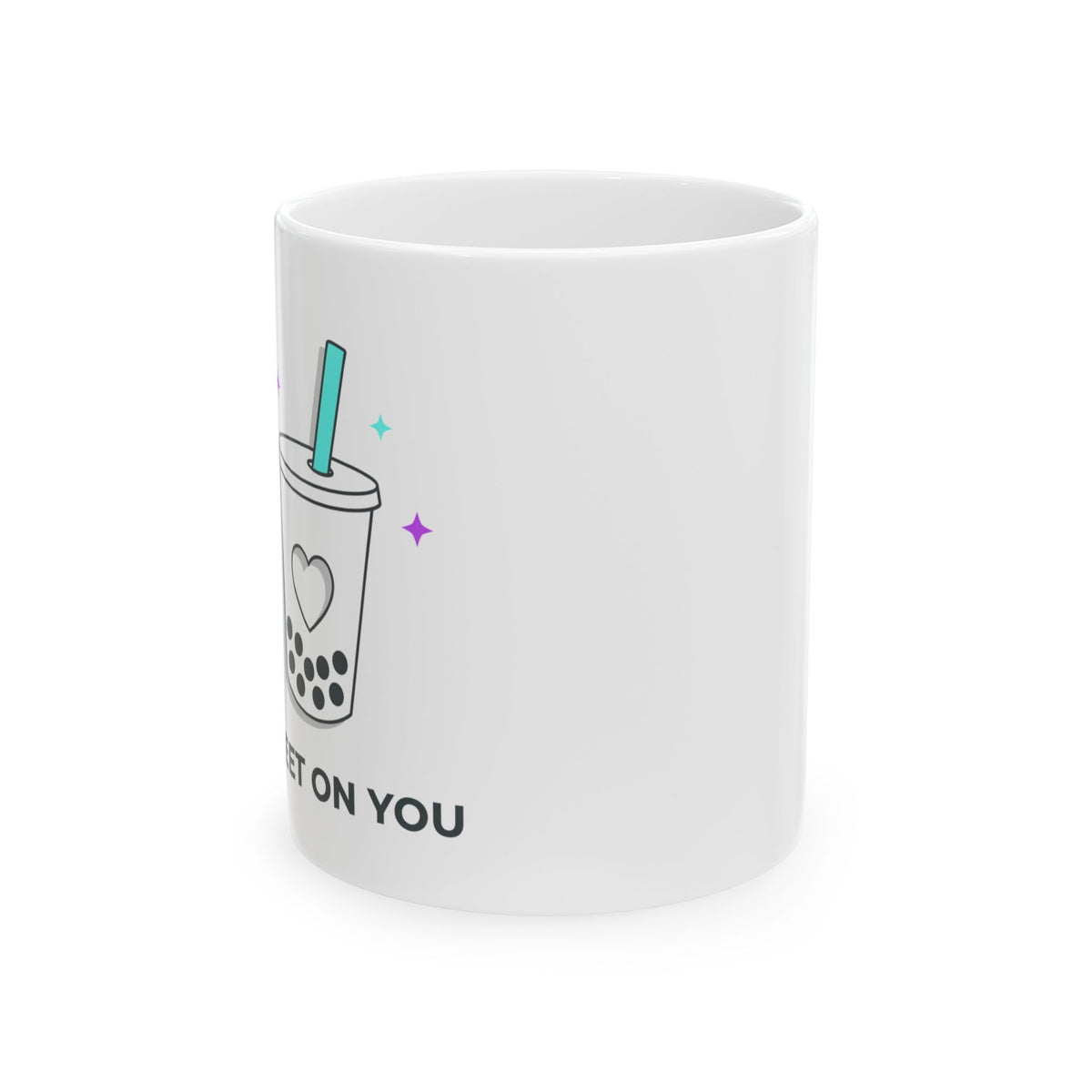 Boba Tea Heart Love Mug | 11oz Ceramic Coffee & Tea Cup | Valentine & Galentine Gift for Friends | Y2K Cute Aesthetic