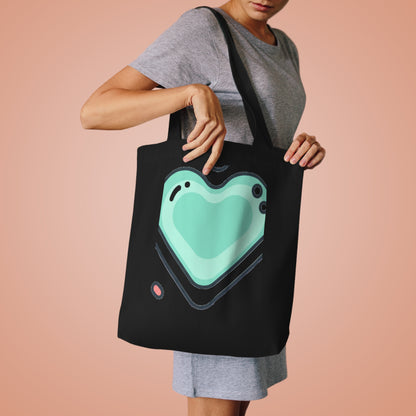Matcha Latte Heart Cafe Art | Cotton Tote Bag for Daily Carry | Galentine’s, Valentine’s, BFF Gift | Aesthetic Y2K